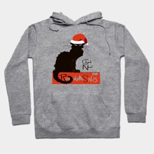 Le Chat Noel Christmas Parody Distressed Cut Out Hoodie